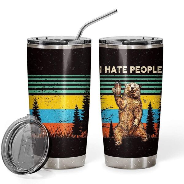 Gearhumans Gearhuman 3D Bear Custom Design Vacuum Insulated Glitter Tumbler GH25053 Glitter Tumbler