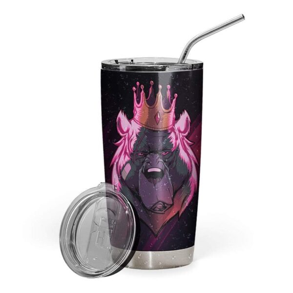 Gearhumans Gearhuman 3D Bear King Custom Name Design Vacuum Insulated Tumbler GL01071 Tumbler 20oz