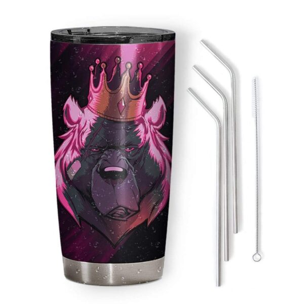 Gearhumans Gearhuman 3D Bear King Custom Name Design Vacuum Insulated Tumbler GL01071 Tumbler