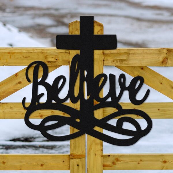 Gearhumans Gearhuman 3D Believe In God Custom Metal Sign GW22031 Metal Sign