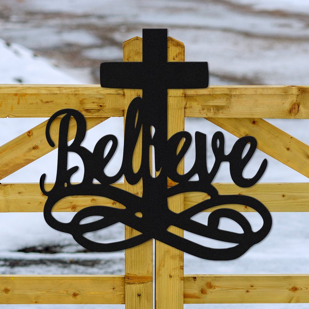 Gearhumans Gearhuman 3D Believe In God Custom Metal Sign GW22031 Metal Sign