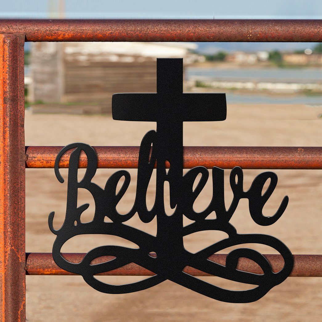 Gearhumans Gearhuman 3D Believe In God Custom Metal Sign GW22031 Metal Sign
