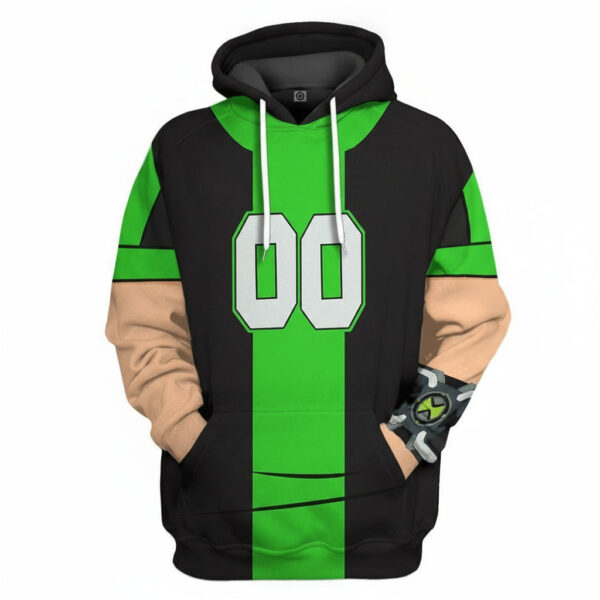 Gearhumans Gearhuman 3D Ben Ten Omniverse Outfit Custom Number Tshirt Hoodie Apparel GV12036 3D Apparel Hoodie S
