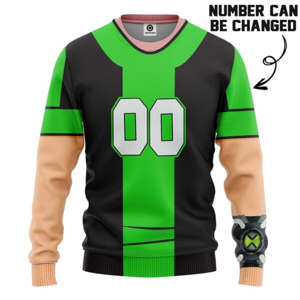 Gearhumans Gearhuman 3D Ben Ten Omniverse Outfit Custom Number Tshirt Hoodie Apparel GV12036 3D Apparel Long Sleeve S