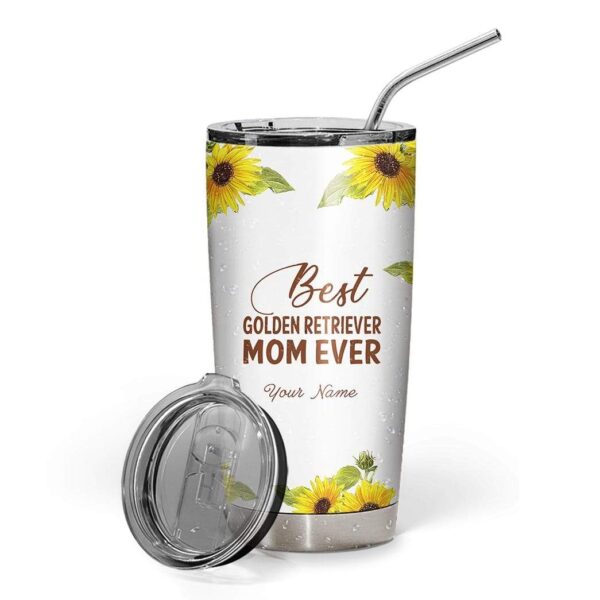 Gearhumans Gearhuman 3D Best Golden Retriever Mom Custom Name Photo Design Vacuum Insulated Tumbler GW18053 Tumbler 20oz