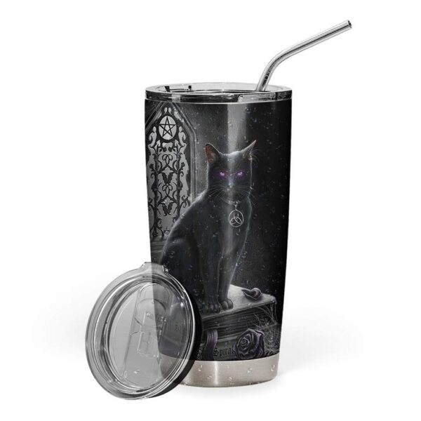 Gearhumans Gearhuman 3D Black Cat Custom Design Vacuum Insulated Tumbler GL030817 Tumbler 20oz