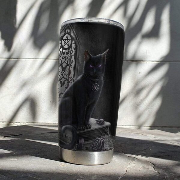 Gearhumans Gearhuman 3D Black Cat Custom Design Vacuum Insulated Tumbler GL030817 Tumbler