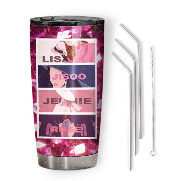 Gearhumans Gearhuman 3D BlackPink Members Custom Name Glitter Tumbler GS220610 Glitter Tumbler