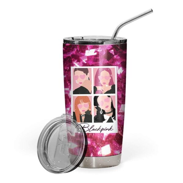 Gearhumans Gearhuman 3D BlackPink Polaroid Custom Name Glitter Tumbler GS22069 Glitter Tumbler 20oz/Glitter