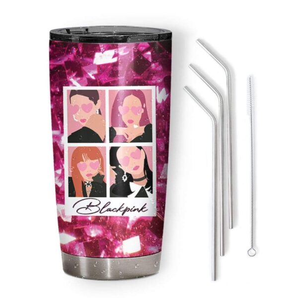 Gearhumans Gearhuman 3D BlackPink Polaroid Custom Name Glitter Tumbler GS22069 Glitter Tumbler