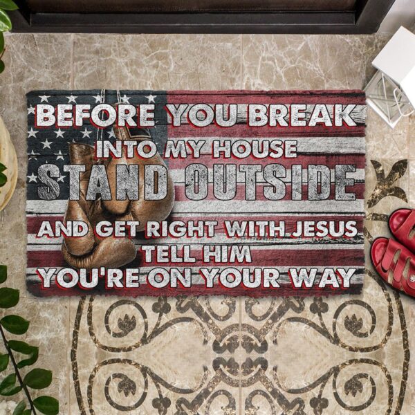 Gearhumans Gearhuman 3D Boxing Before You Break Into My House Custom Doormat GW310333 Doormat