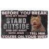 Gearhumans Gearhuman 3D Brown Pitbull Before You Break Into My House Custom Doormat GW010414 Doormat Doormat S(15,8''x23,6'')
