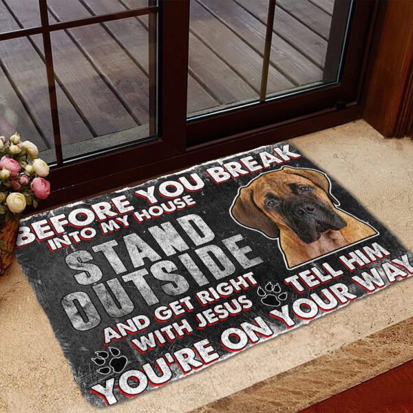 Gearhumans Gearhuman 3D Bullmastiff Before You Break Into My House Custom Doormat GW010423 Doormat