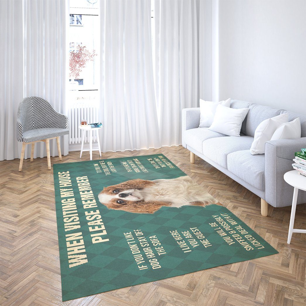 Gearhumans Gearhuman 3D Cavalier King Charles Spaniel Dog Carpet GV240314 Square Carpet