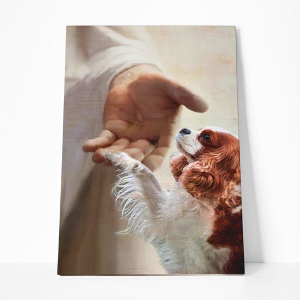 Gearhumans Gearhuman 3D Cavalier King Charles Spaniel Take My Hand Jesus God Custom Canvas GW30036 Canvas 1 Piece Non Frame M