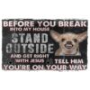 Gearhumans Gearhuman 3D Chihuahua Before You Break Into My House Custom Doormat GW010426 Doormat Doormat S(15,8''x23,6'')