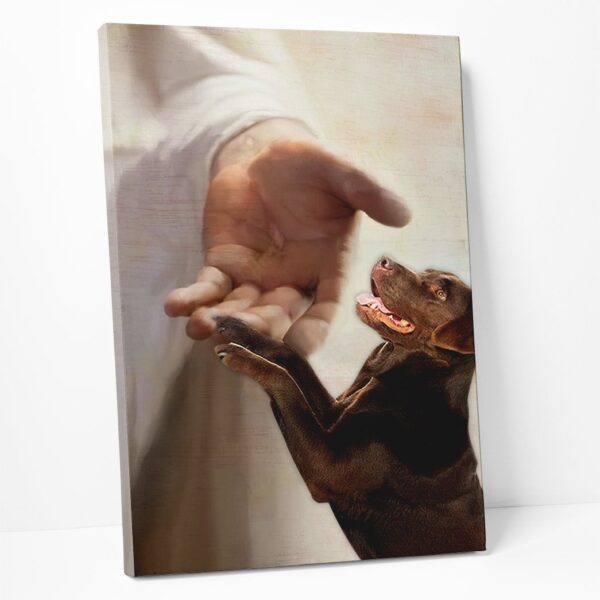 Gearhumans Gearhuman 3D Chocolated Labrador Take My Hand Jesus God Custom Canvas GW30039 Canvas