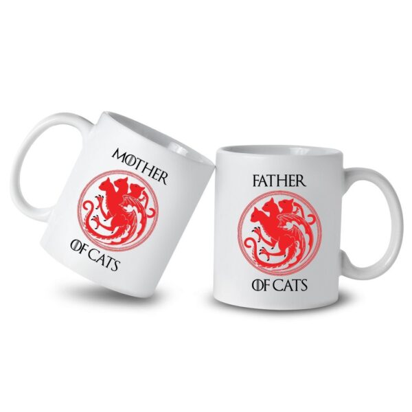 Gearhumans Gearhuman 3D Combo Mother Father Day Cat Gift Custom Name Mug GW300312 Mug 11oz