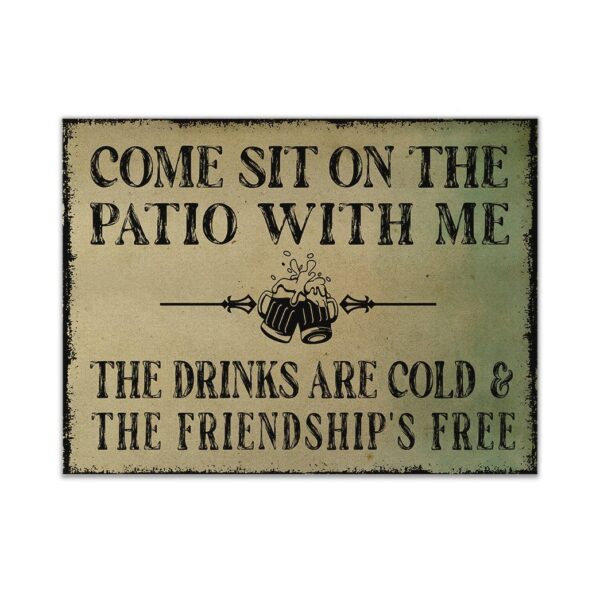 Gearhumans Gearhuman 3D Come Sit On The Patio Beer Canvas GB16035 Canvas 1 Piece Non Frame M