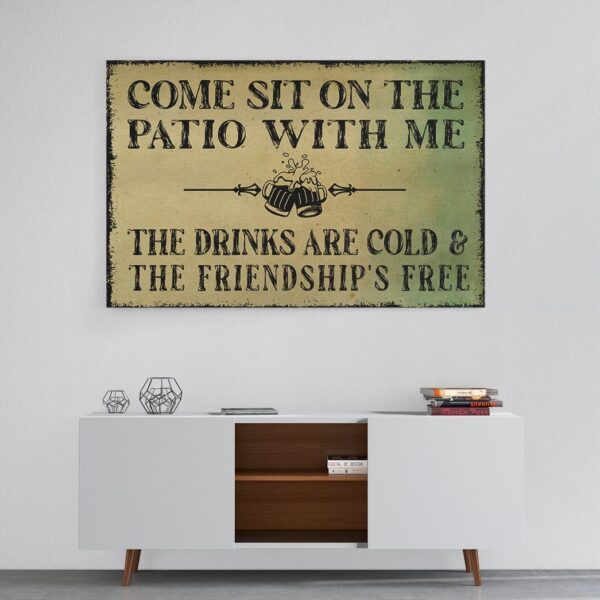 Gearhumans Gearhuman 3D Come Sit On The Patio Beer Canvas GB16035 Canvas