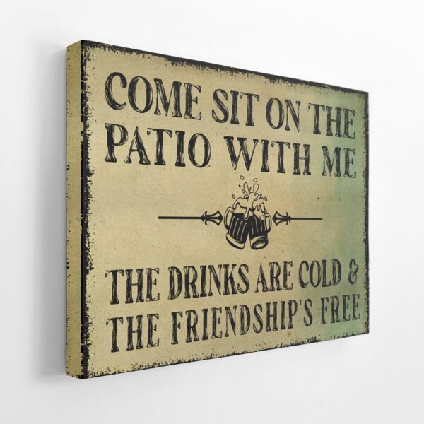 Gearhumans Gearhuman 3D Come Sit On The Patio Beer Canvas GB16035 Canvas