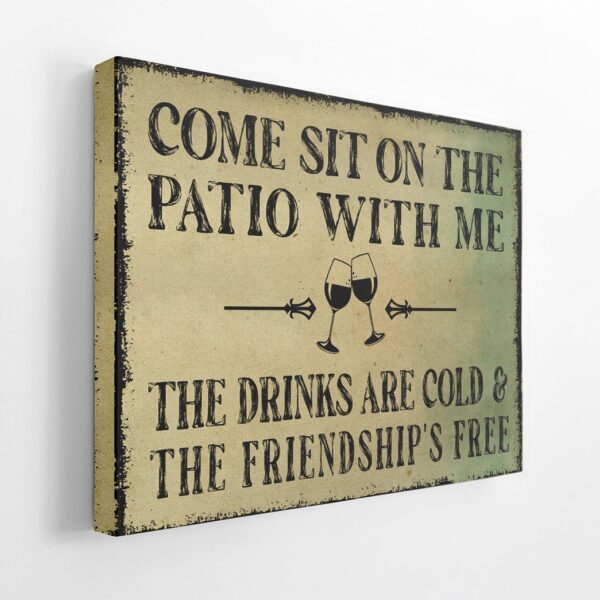 Gearhumans Gearhuman 3D Come Sit On The Patio Wine Canvas GB16036 Canvas