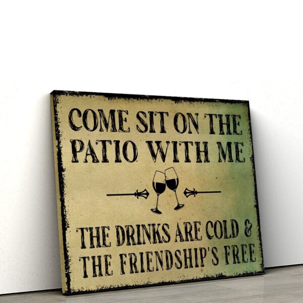 Gearhumans Gearhuman 3D Come Sit On The Patio Wine Canvas GB16036 Canvas