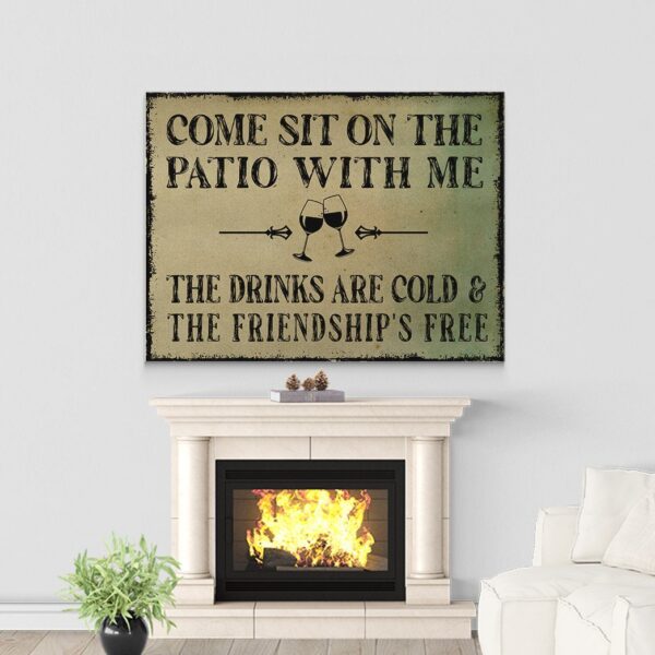 Gearhumans Gearhuman 3D Come Sit On The Patio Wine Canvas GB16036 Canvas