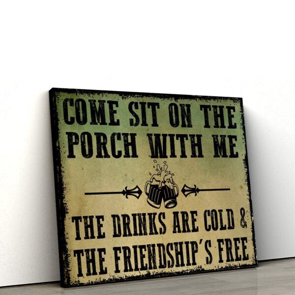 Gearhumans Gearhuman 3D Come Sit On The Porch Beer Canvas GB16033 Canvas 1 Piece Non Frame M