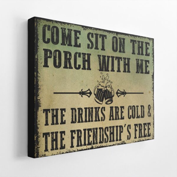 Gearhumans Gearhuman 3D Come Sit On The Porch Beer Canvas GB16033 Canvas