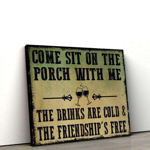 Gearhumans Gearhuman 3D Come Sit On The Porch Wine Canvas GB16034 Canvas 1 Piece Non Frame M