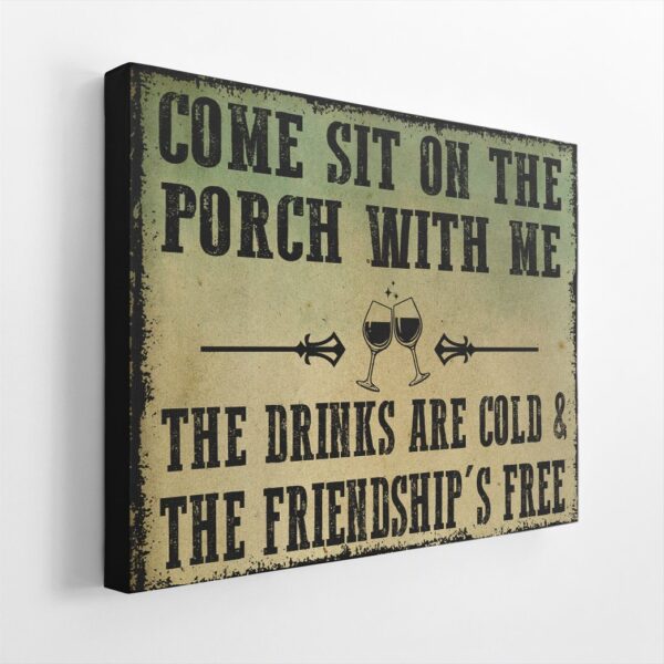 Gearhumans Gearhuman 3D Come Sit On The Porch Wine Canvas GB16034 Canvas