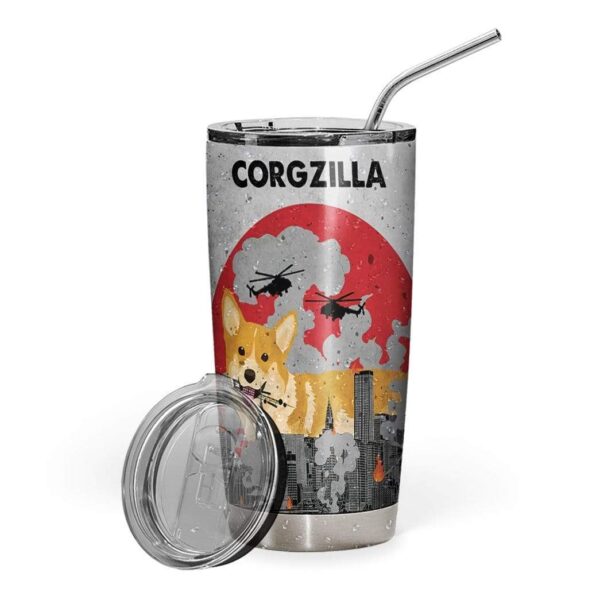 Gearhumans Gearhuman 3D Corgi Puppies Glitter Custom Design Vacuum Insulated Tumbler GL30071 Tumbler 20oz