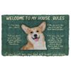 Gearhumans Gearhuman 3D Corgi Welcome To My House Rules Custom Doormat GW120311 Doormat Doormat S(15,8''x23,6'')