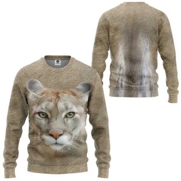 Gearhumans Gearhuman 3D Cougar Front And Back Tshirt Hoodie Apparel GV19032 3D Apparel