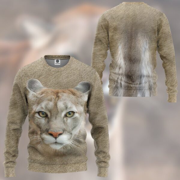 Gearhumans Gearhuman 3D Cougar Front And Back Tshirt Hoodie Apparel GV19032 3D Apparel