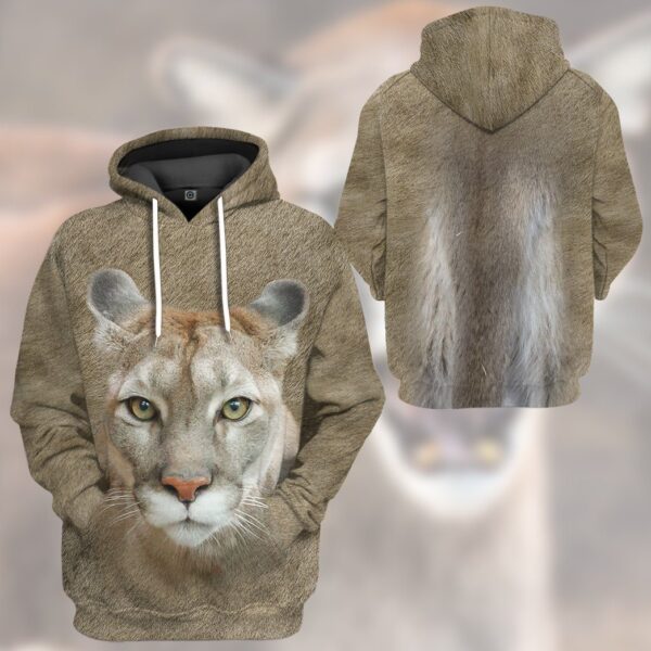 Gearhumans Gearhuman 3D Cougar Front And Back Tshirt Hoodie Apparel GV19032 3D Apparel