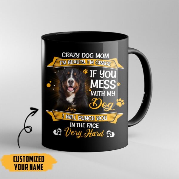 Gearhumans Gearhuman 3D Crazy Dog Mom Bernese Mountain Custom Name Mug GV24035 Mug