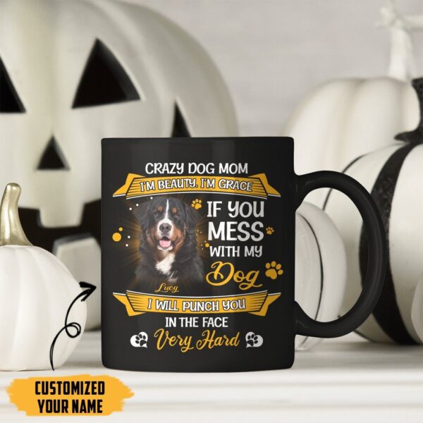 Gearhumans Gearhuman 3D Crazy Dog Mom Bernese Mountain Custom Name Mug GV24035 Mug