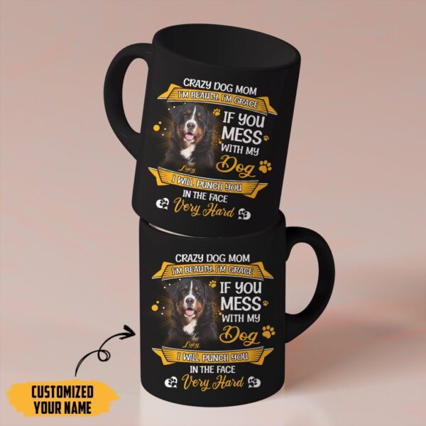 Gearhumans Gearhuman 3D Crazy Dog Mom Bernese Mountain Custom Name Mug GV24035 Mug