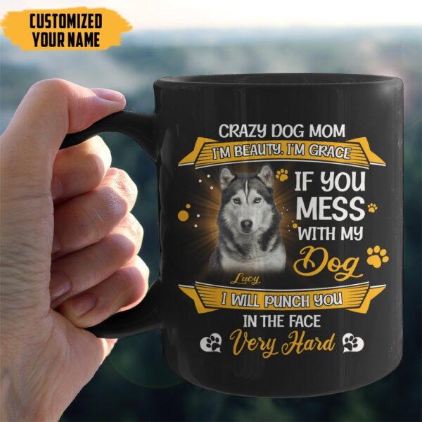 Gearhumans Gearhuman 3D Crazy Dog Mom Husky Custom Name Mug GV24032 Mug