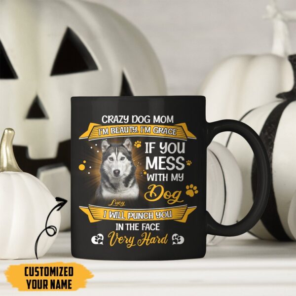 Gearhumans Gearhuman 3D Crazy Dog Mom Husky Custom Name Mug GV24032 Mug