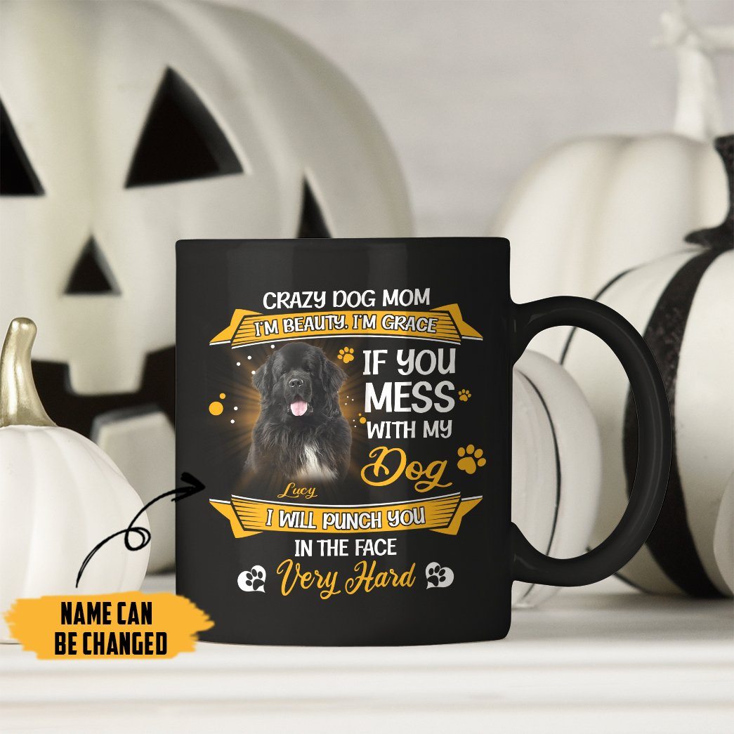 Gearhumans Gearhuman 3D Crazy Dog Mom Newfoundland Custom Name Mug GV24031 Mug