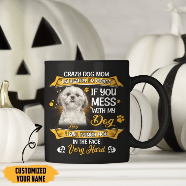 Gearhumans Gearhuman 3D Crazy Dog Mom Shih Tzu Custom Name Mug GV24036 Mug
