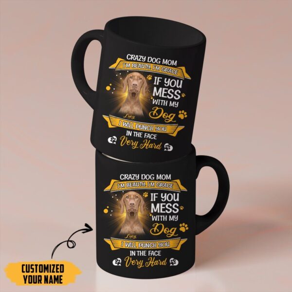 Gearhumans Gearhuman 3D Crazy Dog Mom Vizsla Custom Name Mug GV24037 Mug