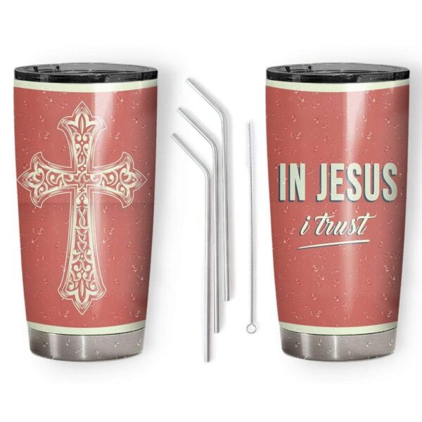 Gearhumans Gearhuman 3D Custom I trust Jesus Design Vacuum Insulated Tumbler GD14058 Tumbler