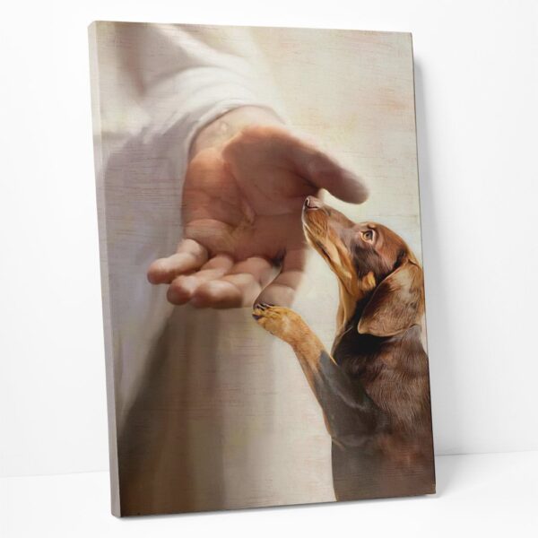 Gearhumans Gearhuman 3D Dachshund Take My Hand Jesus God Custom Canvas GW300312 Canvas