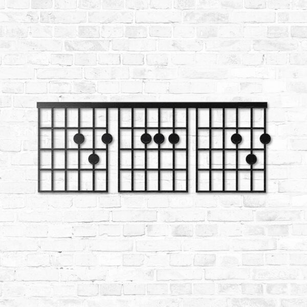 Gearhumans Gearhuman 3D DAD Chord Guitar Metal Sign GB19033 Metal Sign Metal Sign XS(8'x8')