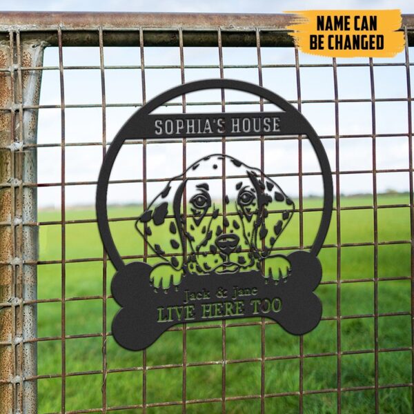 Gearhumans Gearhuman 3D Dalmatian Dogs House Custom Name Metal Sign GW160317 Metal Sign