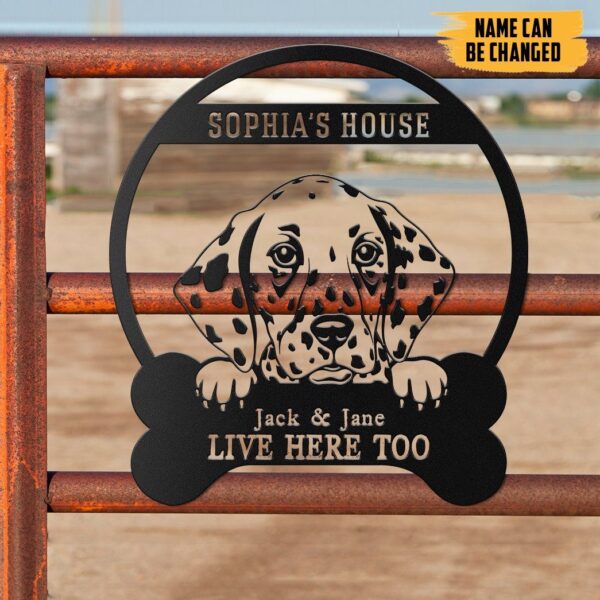 Gearhumans Gearhuman 3D Dalmatian Dogs House Custom Name Metal Sign GW160317 Metal Sign